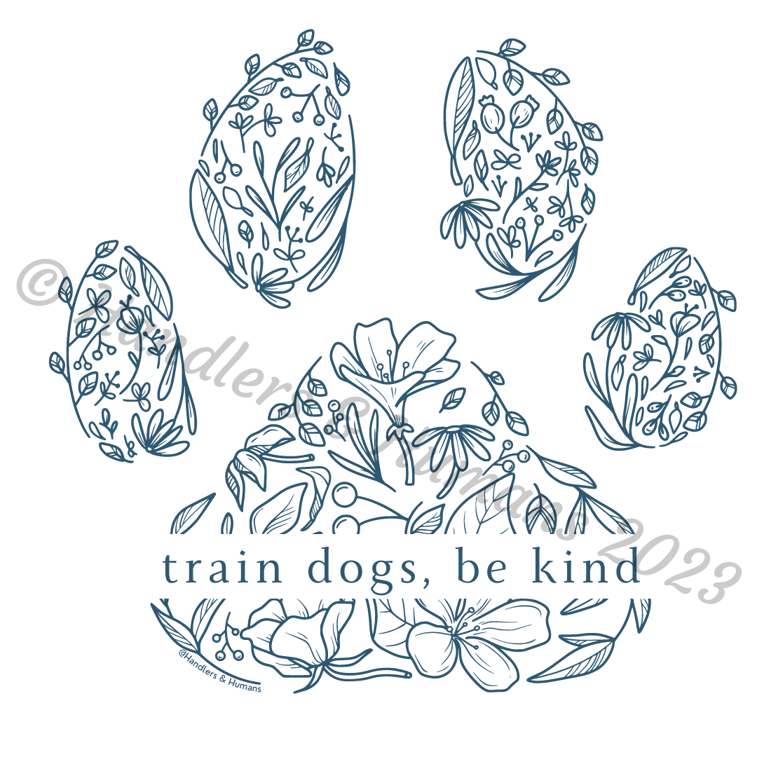 Train Dogs, Be Kind Floral Paw Shirt