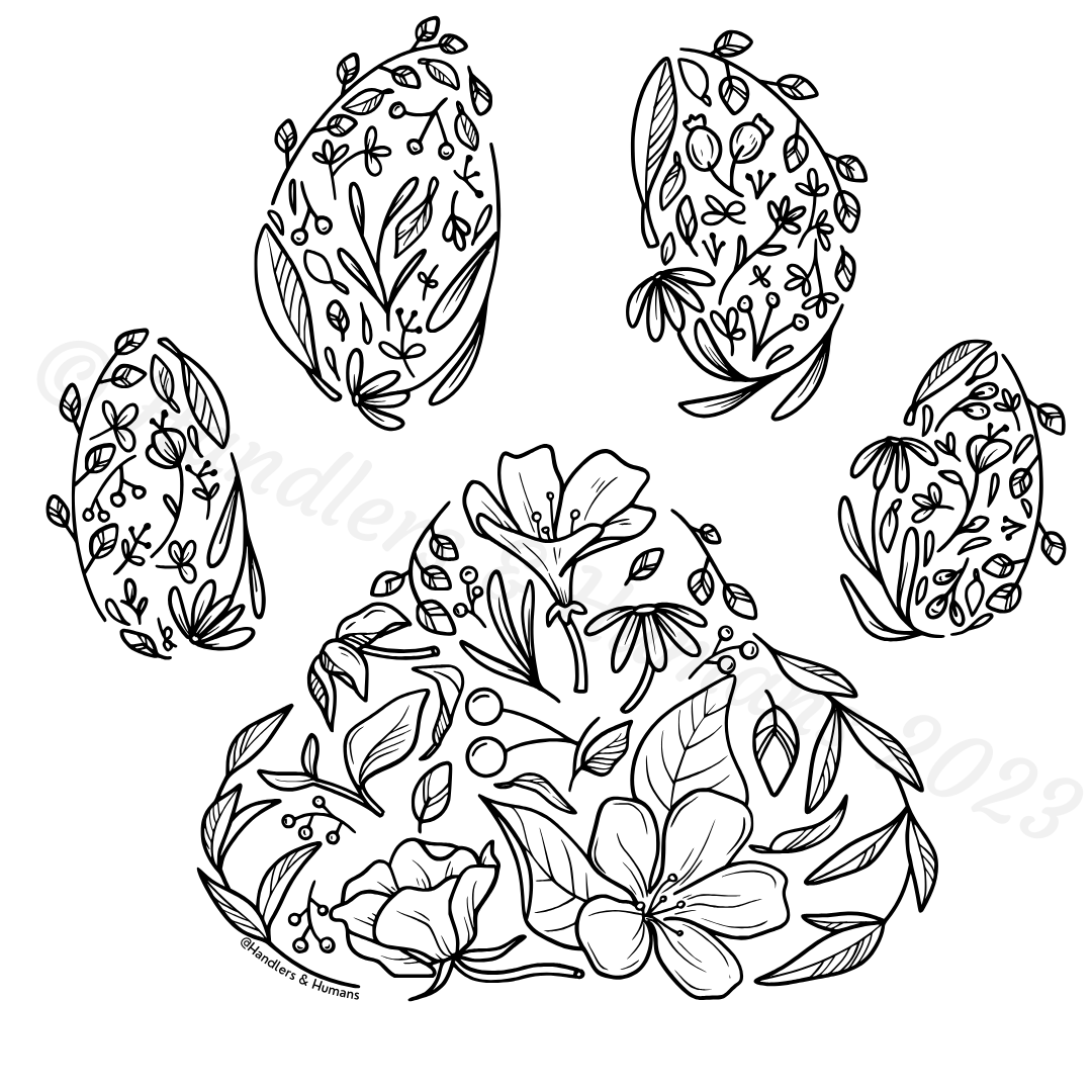 Floral Paw Blank Notebook