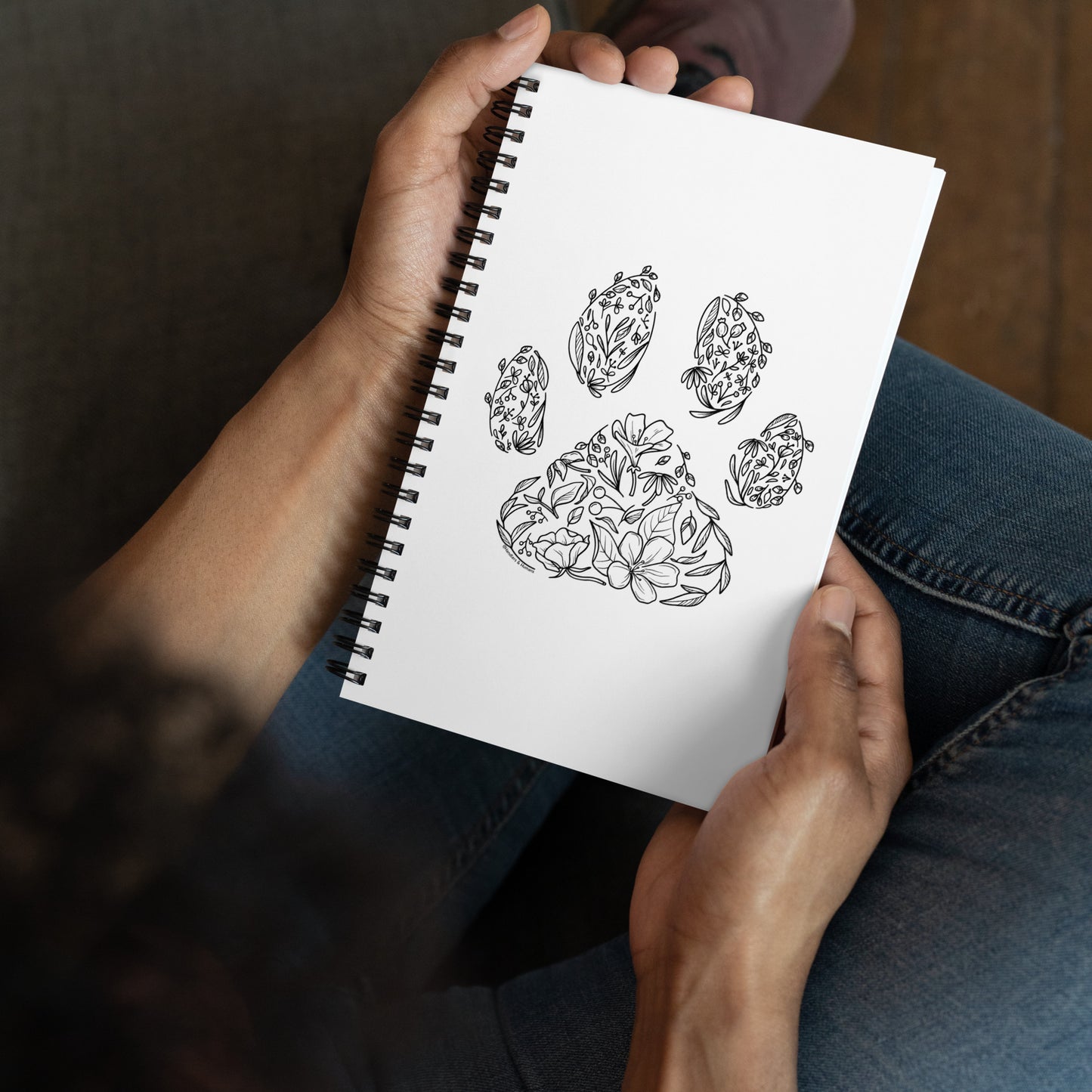 Floral Paw Blank Notebook