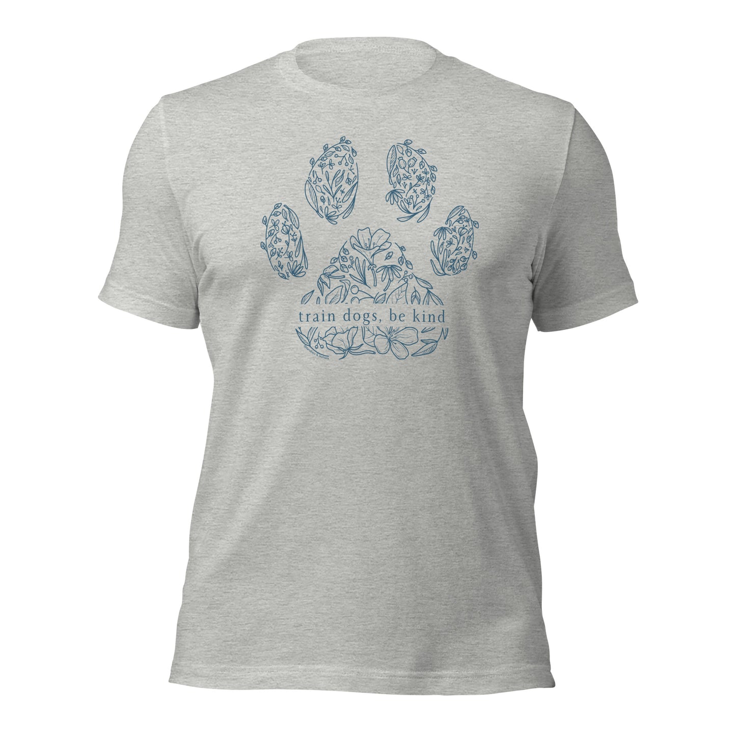 Train Dogs, Be Kind Floral Paw Shirt