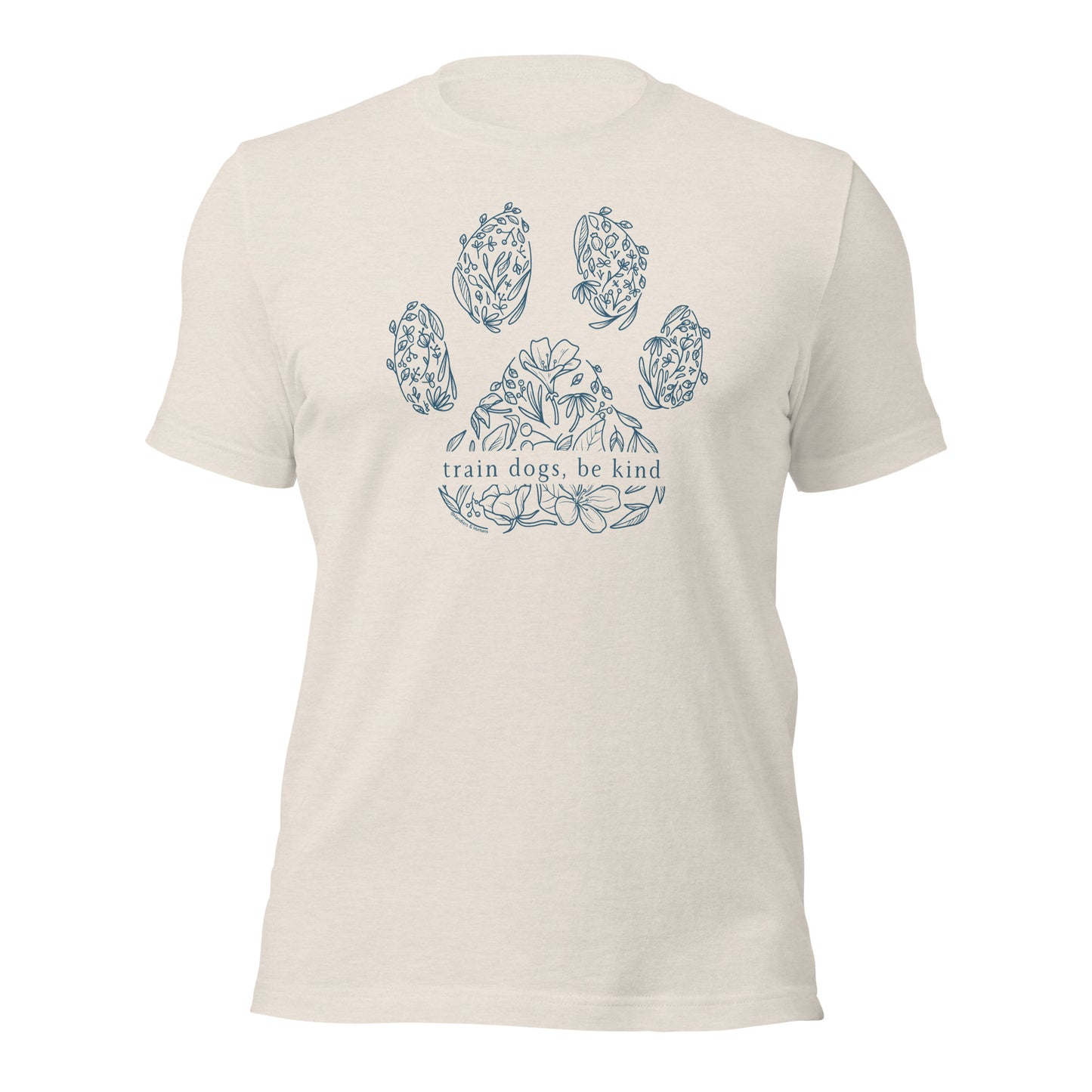 Train Dogs, Be Kind Floral Paw Shirt