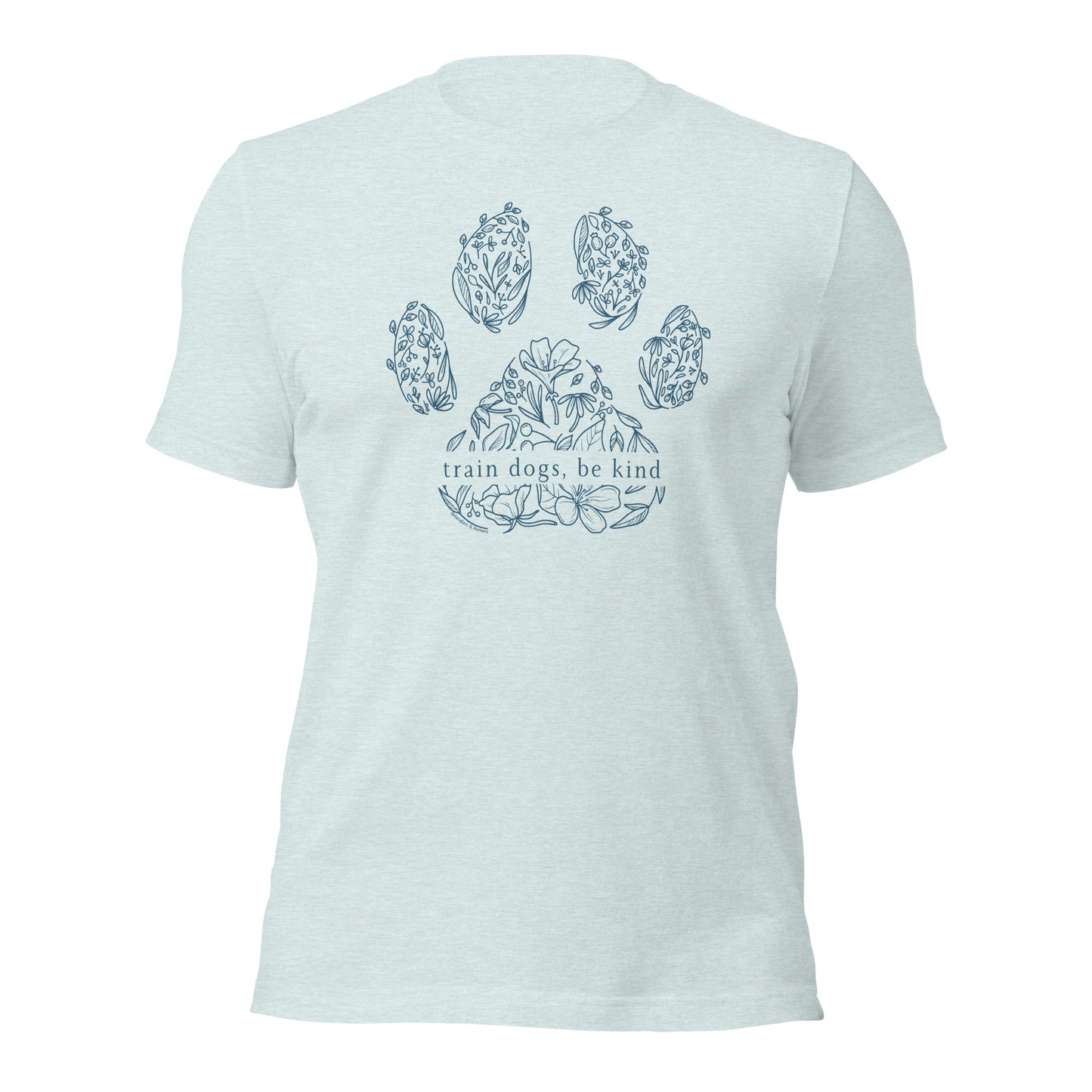 Train Dogs, Be Kind Floral Paw Shirt