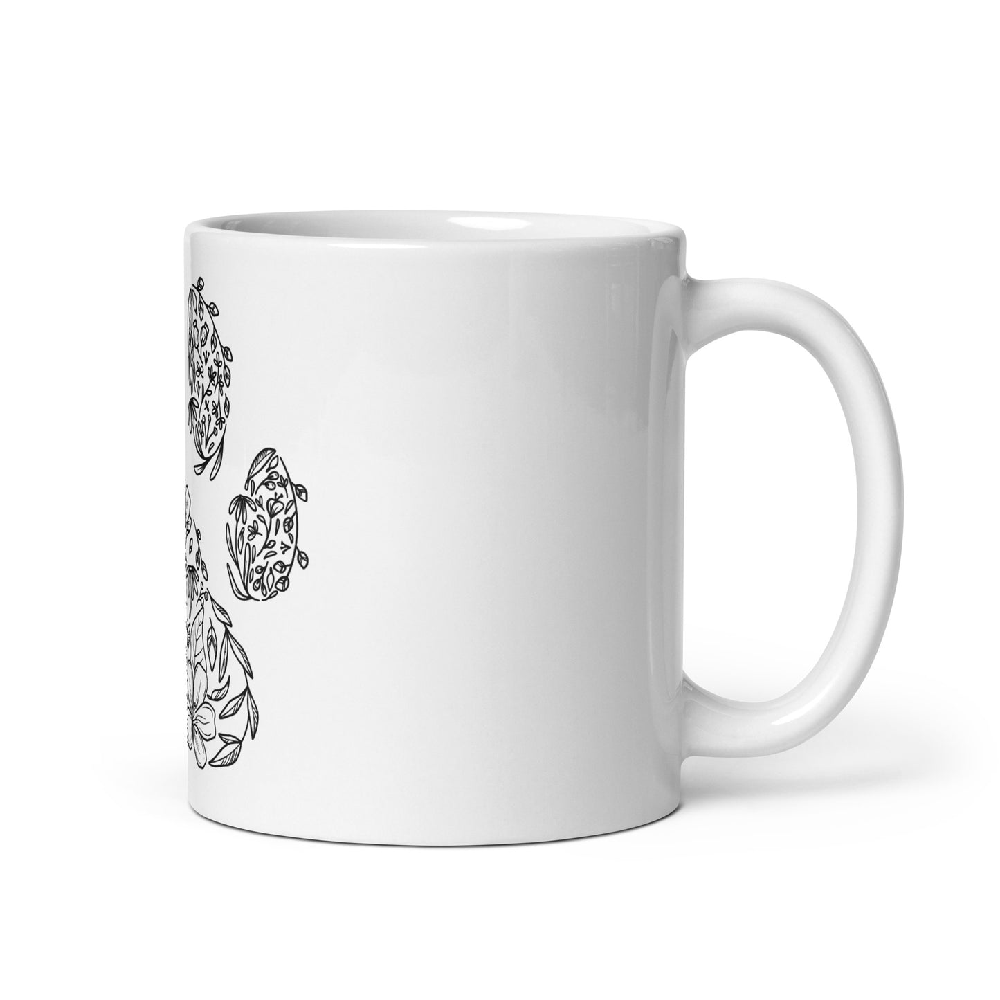 Floral Paw Print Ceramic Mug