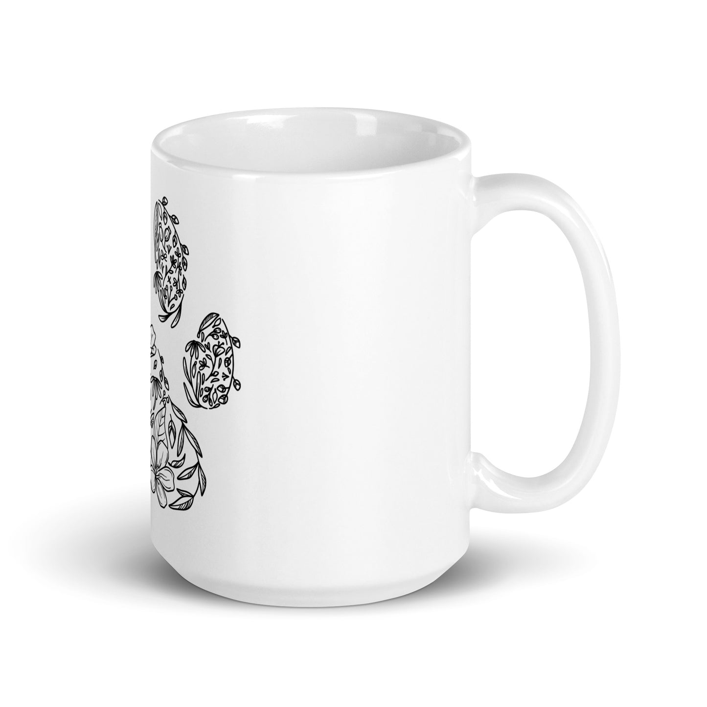 Floral Paw Print Ceramic Mug