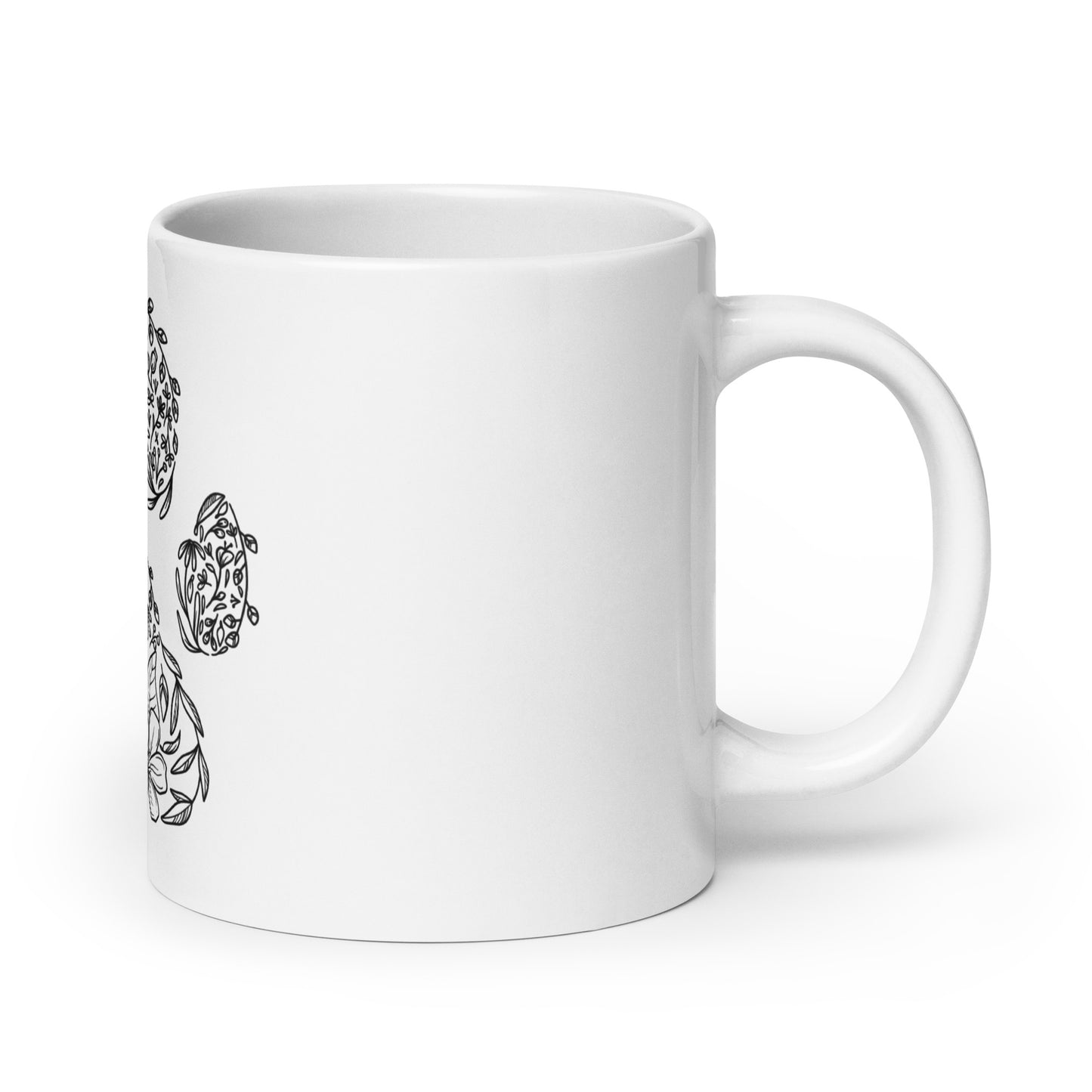 Floral Paw Print Ceramic Mug